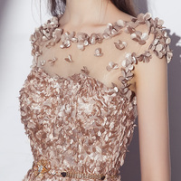 Cute A line round neck short prom dress, homecoming dress - Thumbnail 3