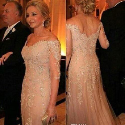 Mermaid Long Sleeves Mother of the Bride Dresses with Lace Appliques