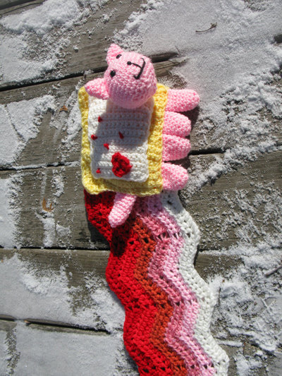 Valentines Nyan Cat Scarf hand crocheted