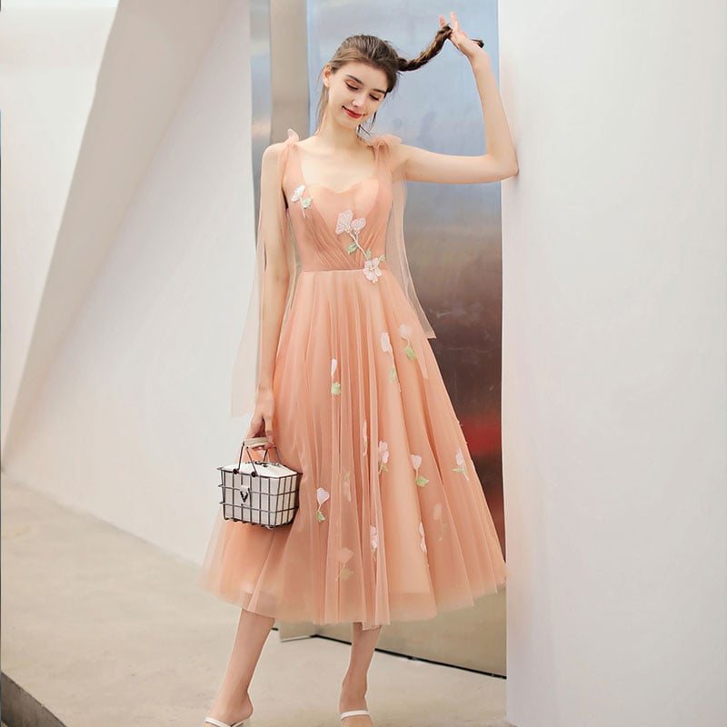 Cute pink tulle short prom dress, homecoming dress