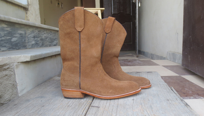 New Men's Handmade Brown Color Ankle High Suede Derby Fashion Boot