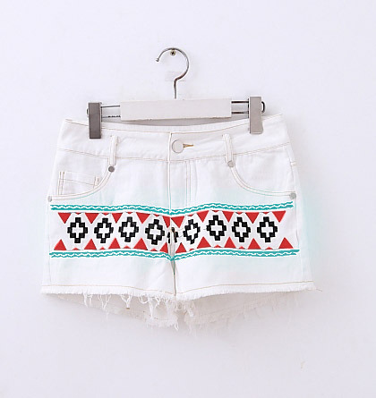 Geometric Washed Out Shorts