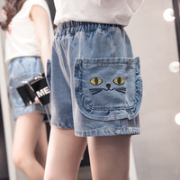 Harajuku new cat denim shorts - Thumbnail 1