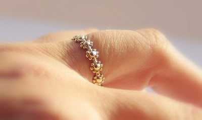 Dainty Gold Filled Daisy Flower Stacking Wedding, Engagement or Bridesmaid Ring / Band