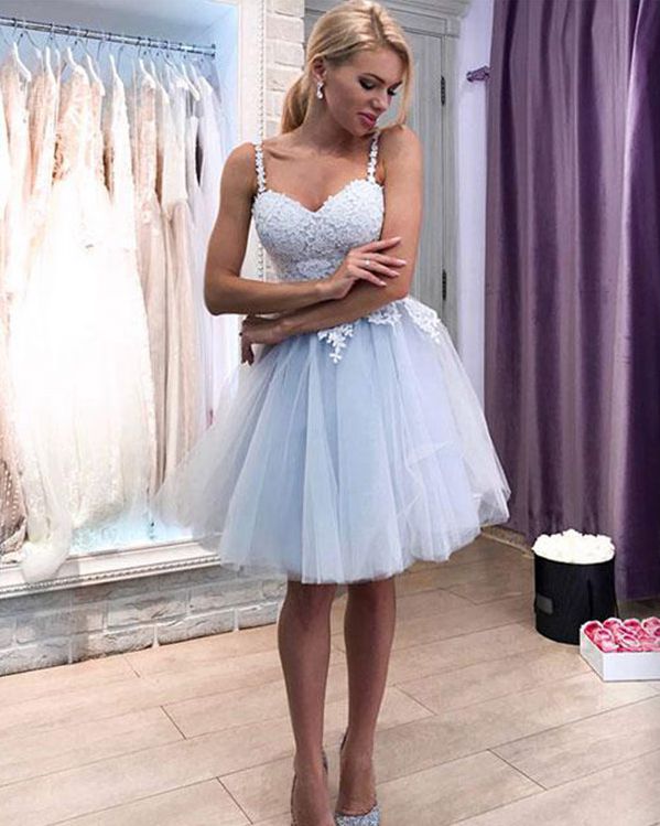 Cute tulle lace short prom dress, homecoming dress