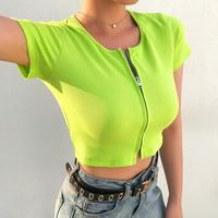 Neon Green Zip Top - Thumbnail 2