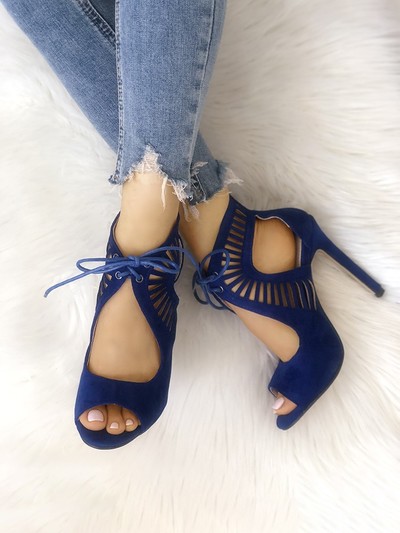 Lace-up Hollow Out Open Toe Heels Sandals G-2962