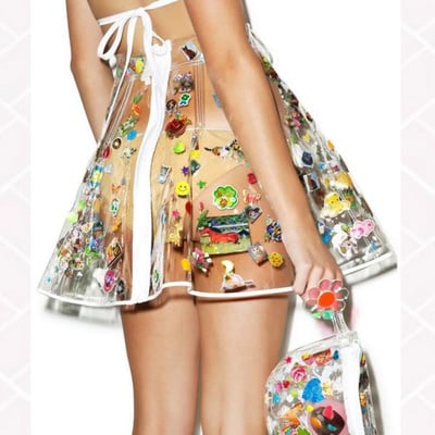 Harajuku clear crystal PVC skirt