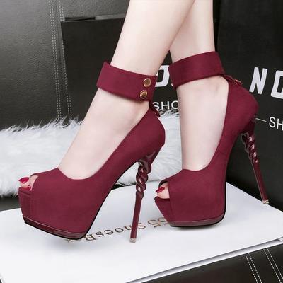 Ankle Band Wrap Peep Toe Platform Stiletto High Heels G-2986