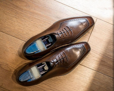 Handmade Men's Brown Color Leather Shoes, Lace Up Square Toe Dress Formal Shoes