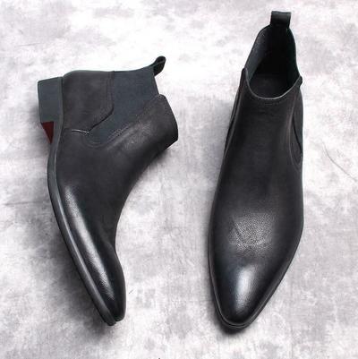 Handmade Men's Black Boot Dress Leather Half Ankle Chelsea Boot