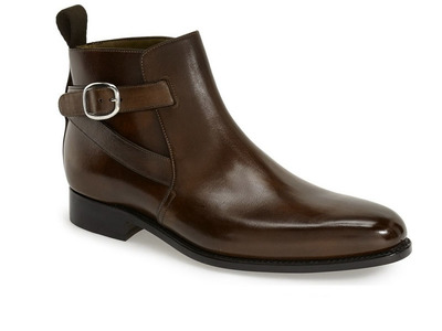 Handmade Men's Brown Boot Dress Leather Jodhpurs Strap Ankle High Boot