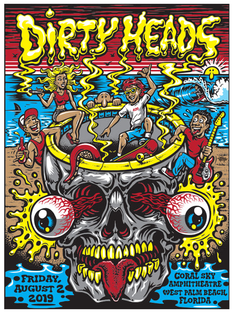 Dirty Heads (FL 19) 18X24 screenprinted poster (signed and