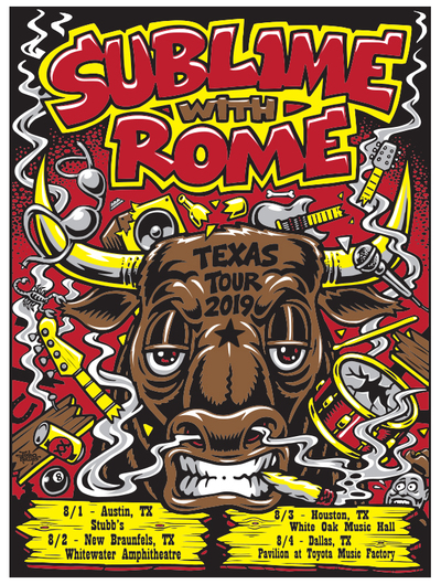 Sublime with Rome (TX 19) 18X24 screenprinted poster (signed and numbered)