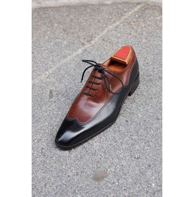 Handmade Wing Tip Leather Shoes, Men's Black Brown Lace Up Dress Shoes