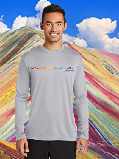 Mountain Pride. Denver Pride Silver Long Sleeve T-shirt