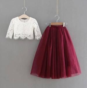 Two Piece Tulle Flower Girl Dresses for Wedding