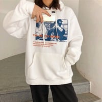 THE BEAUTY METER Print Hoodie Sweatshirt in White / Black - Thumbnail 3