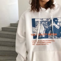 THE BEAUTY METER Print Hoodie Sweatshirt in White / Black - Thumbnail 4