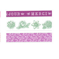 Washi Tape Set: Bonjour! in Pourpre - Thumbnail 1