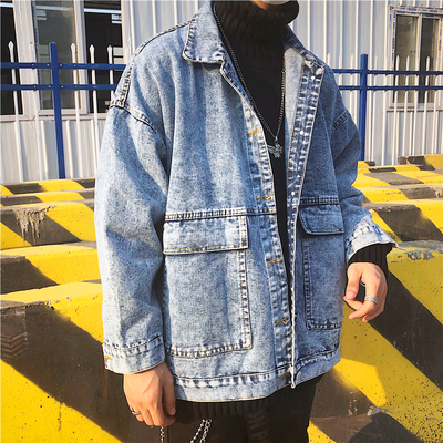 Free Shipping-90s MID WASH DENIM JACKET