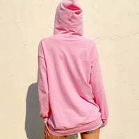 Such Cute Unicorn Print Pastel Pink Hoodie Sweatshirt - Thumbnail 4