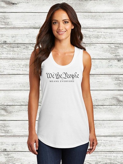We the People, Means Everyone, Women's White Tank Top