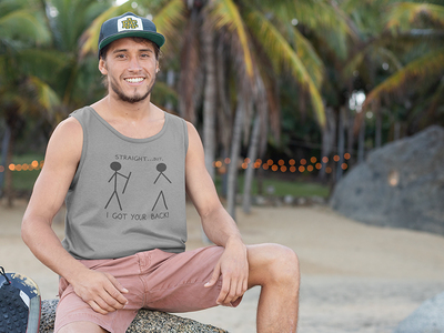 Straight but I got your Back. Heather Grey T-shirt