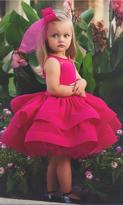 Fuchsia Ball Gown Flower Girl Dresses for Wedding Party