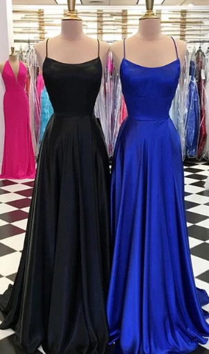 Simple A Line Long Prom Dress ,Backless Prom Dress