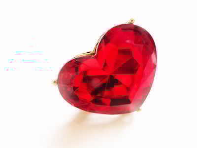Limited Edition Large Red Jewel Heart Ring