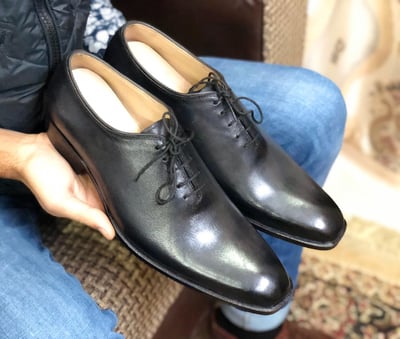 Men's Handmade Stylish Black Chukka Leather Lace Up Shoes