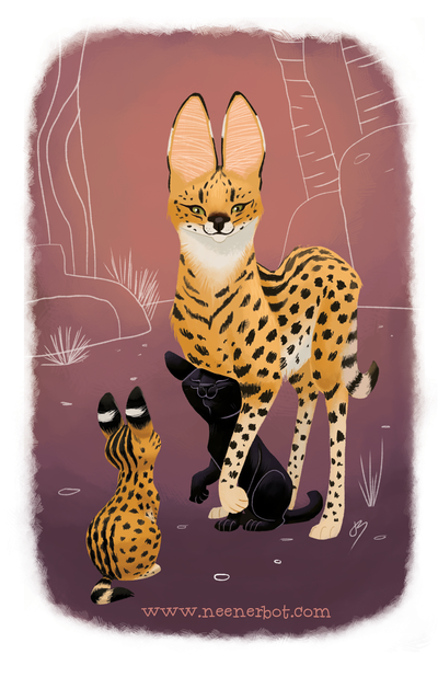Serval Family Print