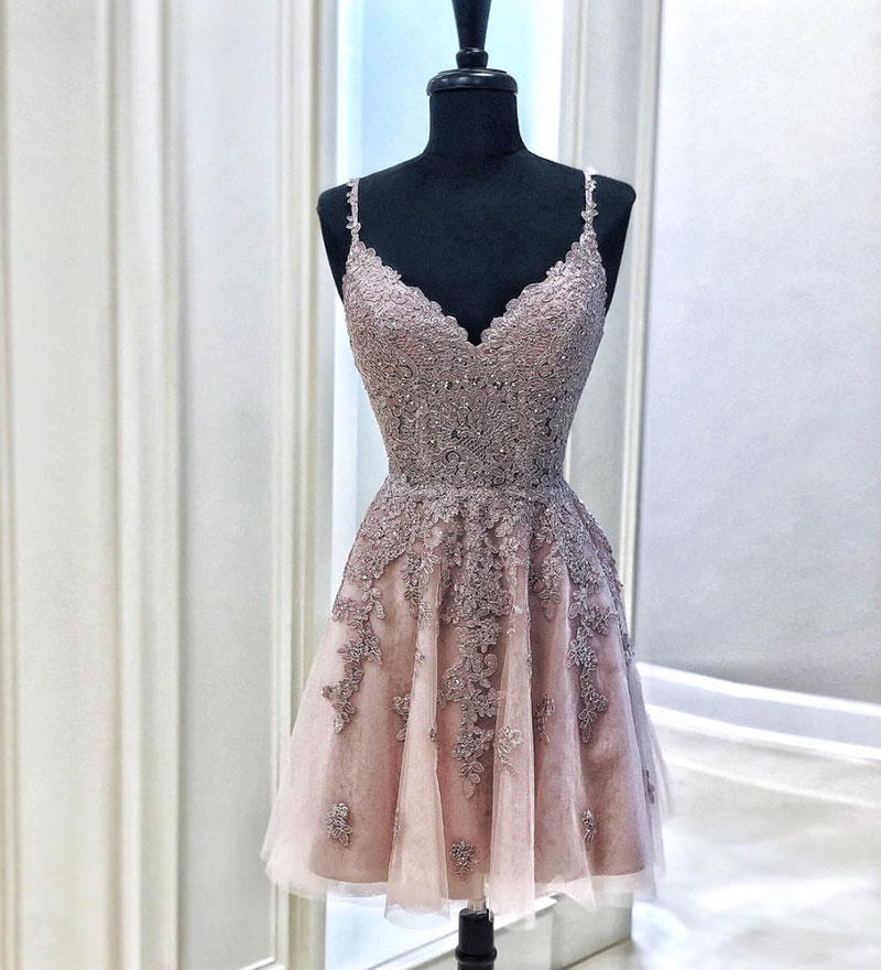 Cute lace short prom dress homecoming dress