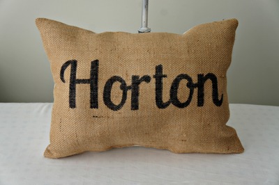 Personalized Burlap Pillow cover