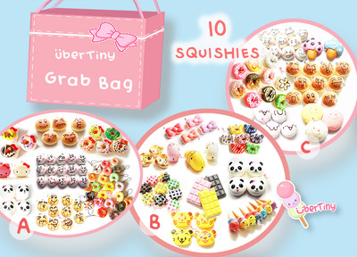 UberTiny SQUISHY Mega/Medium Grabbag (10 Squishies) + Free Gift