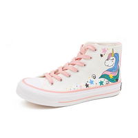 Cute Unicorn High-top Hand-painted Canvas Shoes - Thumbnail 4