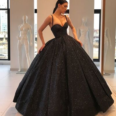 Ball gown black prom dresses, 2020 quinceanera dresses, sparkly prom dresses - Thumbnail 5