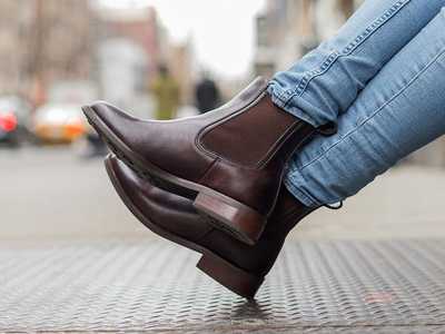 Handmade Men's Chocolate Brown Ankle Chelsea Leather Boot