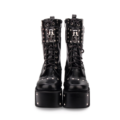 Custom Made Platform Black Boots Available G-3006