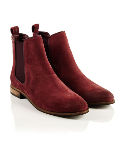 Handmade Men's Burgundy Ankle Chelsea Suede Boot For Men's