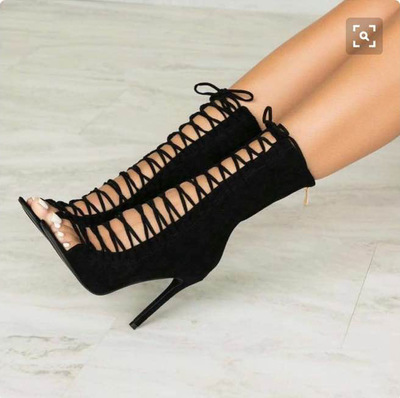 Crisscross Strappy Fashion Women Peep Toe High Heels Shoes G-3025