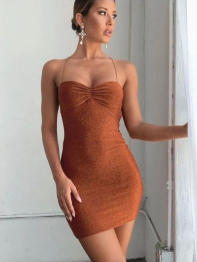 Sexy Body con Sweetheart Open Back Spaghetti Straps Mini Prom Dresses,Sparkly Evening Party Dresses Under 100