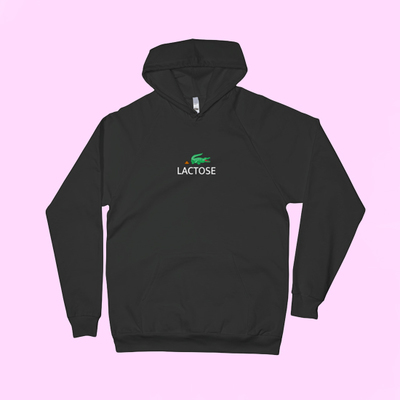 LACOSTE SPOOF CROCODILE POOP HOODIE BLACK