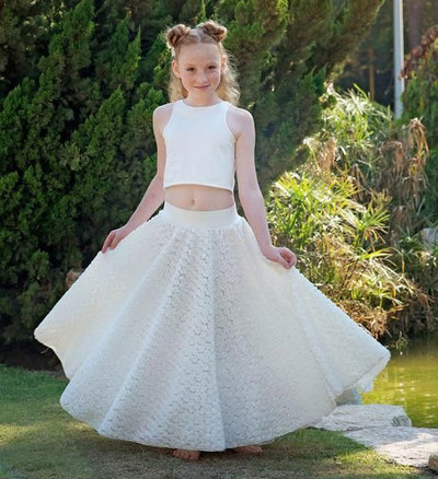 Boho Two Piece Flower Girl Dresses for Wedding