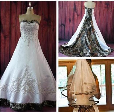 Vintage A Line Camo Wedding Dresses With Embroidery Beaded Lace Up Court Train Plus Size Vintage Country Garden Bridal Wedding Gowns