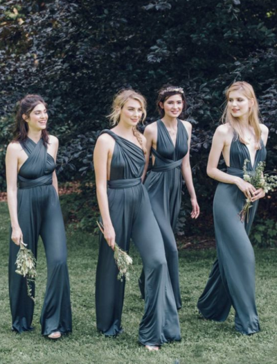 Simple Jumpsuits Bridesmaid Dress Convertible Rompers for Wedding