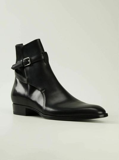 Handmade men black jodhpurs ankle boot, Men ankle high leather boots