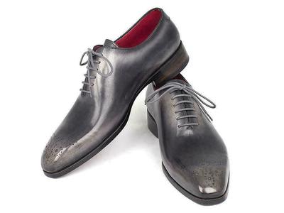 Men's Handmade Brogue Toe Grey Lace Up Formal Dress Custom Made Leather Shoes