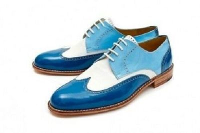 Handmade Men Wingtip Leather Multi Color Shoes, Men's Lace Up Wingtip Shoes
